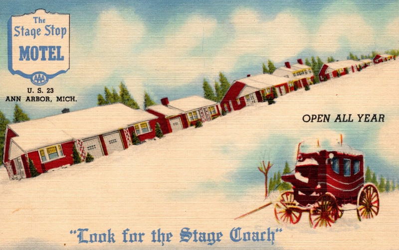 Stage Stop Motel - Old Postcard (newer photo)